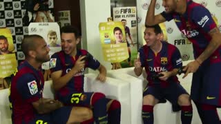 رقابت بازیکنان بارسلونا در بازی فیفا 15