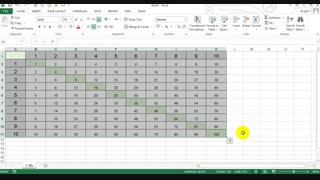 آموزش تصویری ساخت جدول ضرب در نرم افزار اکسل2013