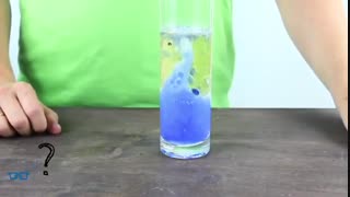 آزمایش جالب با آب روغن جوهر قرص جوشان (چگالی)