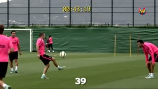 مهارت ژاوی، اینیستا و بوسکتس در تمرینات بارسلونا