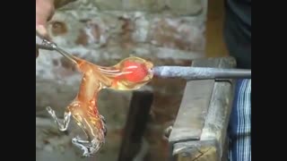 ساخت اسب بلوری با شیشه و آتش و هنر دست