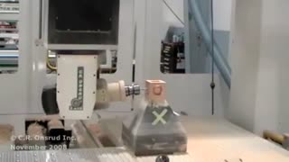 کره تراشی در داخل مکعب توسط cnc پنج محوره Laserswan.net