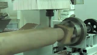 ماشین کاری نرده چوبی با cnc چهار محوره LaserSwan.net