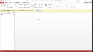 هشدار امنیتی  در نرم افزار ۲۰۱۳ Microsoft Access