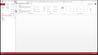 ناحیه QuickAccess در نرم افزار ۲۰۱۳ Microsoft Access