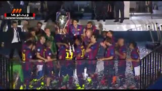 جشن قهرمانی بارسلونا در جام باشگاه‌های اروپا