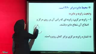 زاویه مرکزی و محاطی از ریاضی هشتم متوسطه