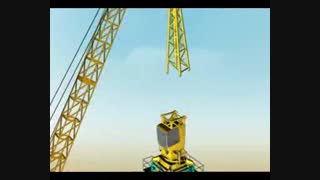انیمیشن مراحل نصب و مونتاژ جرثقیل برجی ( تاور کرین )