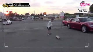 BTS in LA Taehyung, Jungkook ; Suga Skate boarding