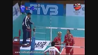 صحنه خنده دار والیبال چین و لهستان