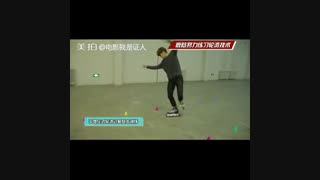 Luhan practicing for his new movie