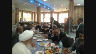 حضورحضرت آیت الله ناصری امام جمعه محترم یزد در مراسم جشن ازدواج آقای محمدرضا علیپور رفع غبغب