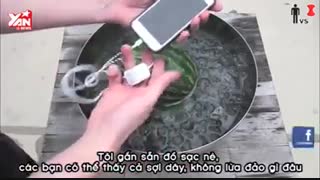 شارژ کردن گوشی با هندوانه