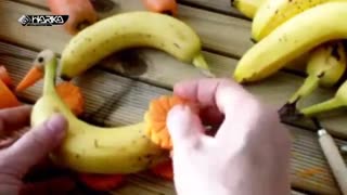 میوه آرایی ریبا و خلاقانه با موز