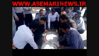 ادای احترام پرسنل آتش نشانی مسجدسلیمان به شهدای گمنام