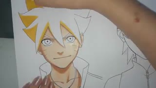 speed drawing -uzumaki boruto e uchiha sarada