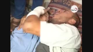 وداع تلخ پدر فلسطینی با فرزند شهیدش (یحیی حسان)