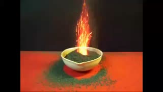 021- آزمایش کوه آتشفشان (تجزیه‌ی آمونیم دی کرومات)