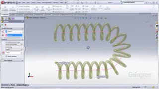 ترسیم فنر روی مسیر منحنی در سالیدورک