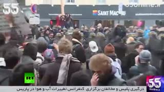 درگیری پلیس و مخالفان برگزاری  کنفرانس تغییرات آب و هوا در پاریس