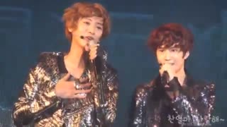 fancam] 120714 EXO-K Chanyeol talk + rap with D.O.'s beatbox @ NH concert