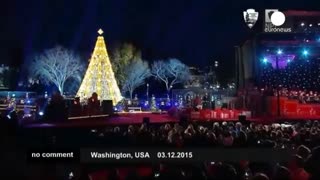 روشن شدن چراغها به مناسبت کریسمس2016 توسط اوباما