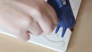 تزیین قاب آینه با چسب حرارتی - دکور