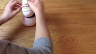 ساخت آدم برفی با جوراب
