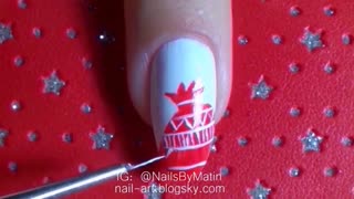 طراحی ناخن - انار تریبال برای شب یلدا  Tribal Pomegranate nail art