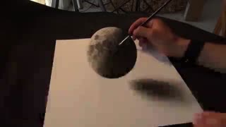 نقاشی سه بعدی ماه