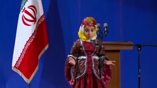 دکلمه خوانی دختر خراسانی (باران سعادت) در مقابل رییس جمهور روحانی