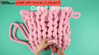 بافت روبالشتی فوق العاده زیبا با نخ تریکو